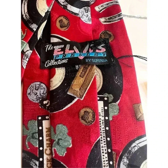 Elvis Presley Collections Mens Neck Tie Good Luck Charm Italian Silk Superba NWT - Picture 2 of 7